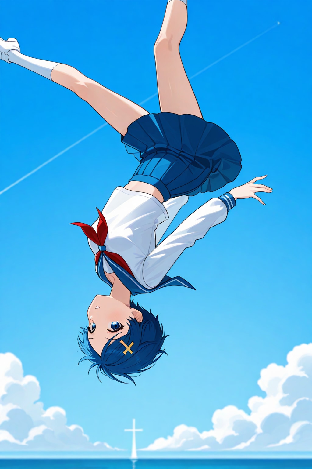 風に舞う少女