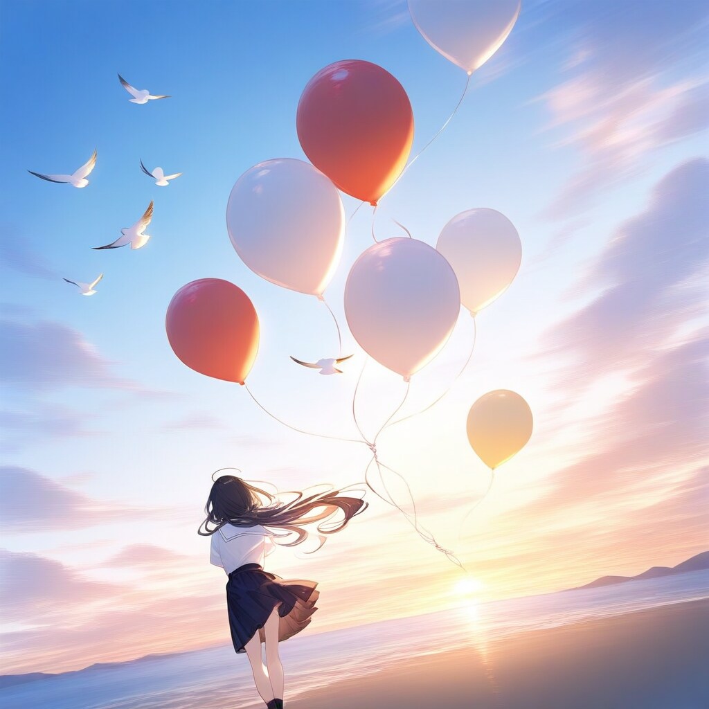 万博会場で女子が走る