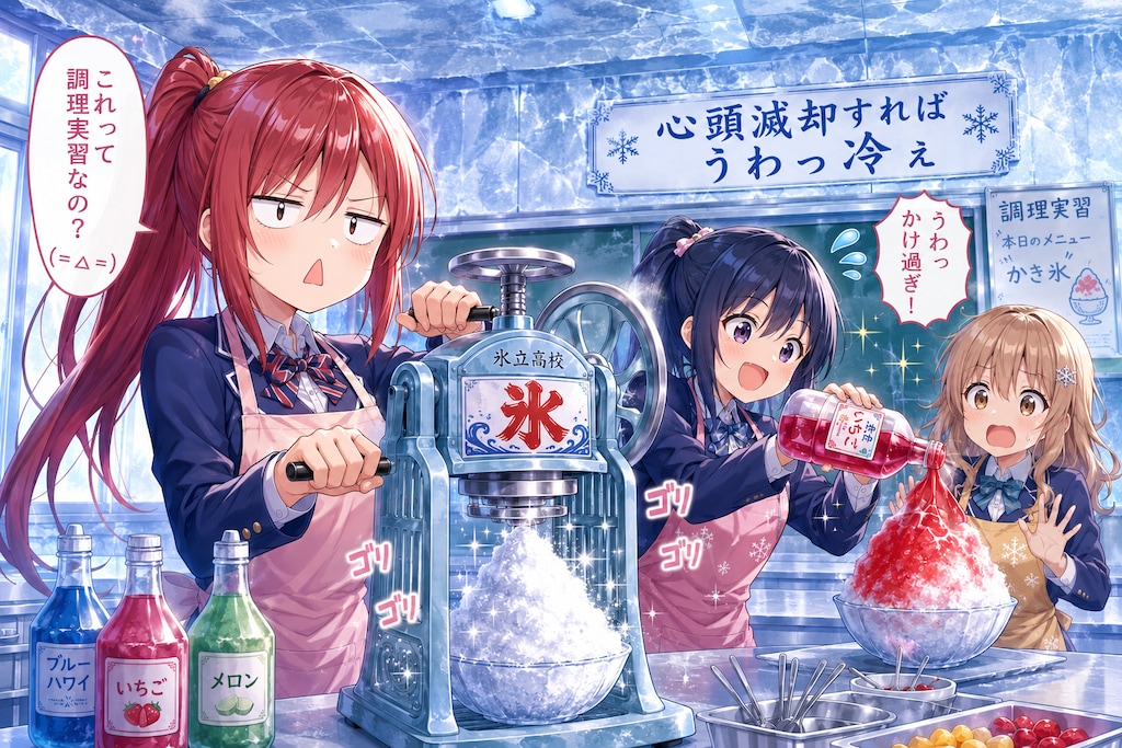 調理実習はかき氷