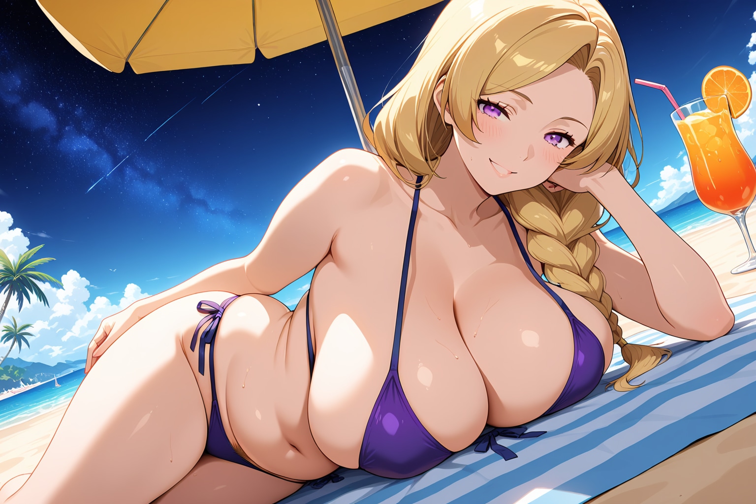 未亡人ママ76『ビーチで休憩』