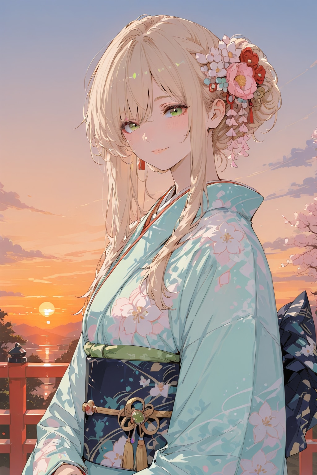 夕日に佇む女性②