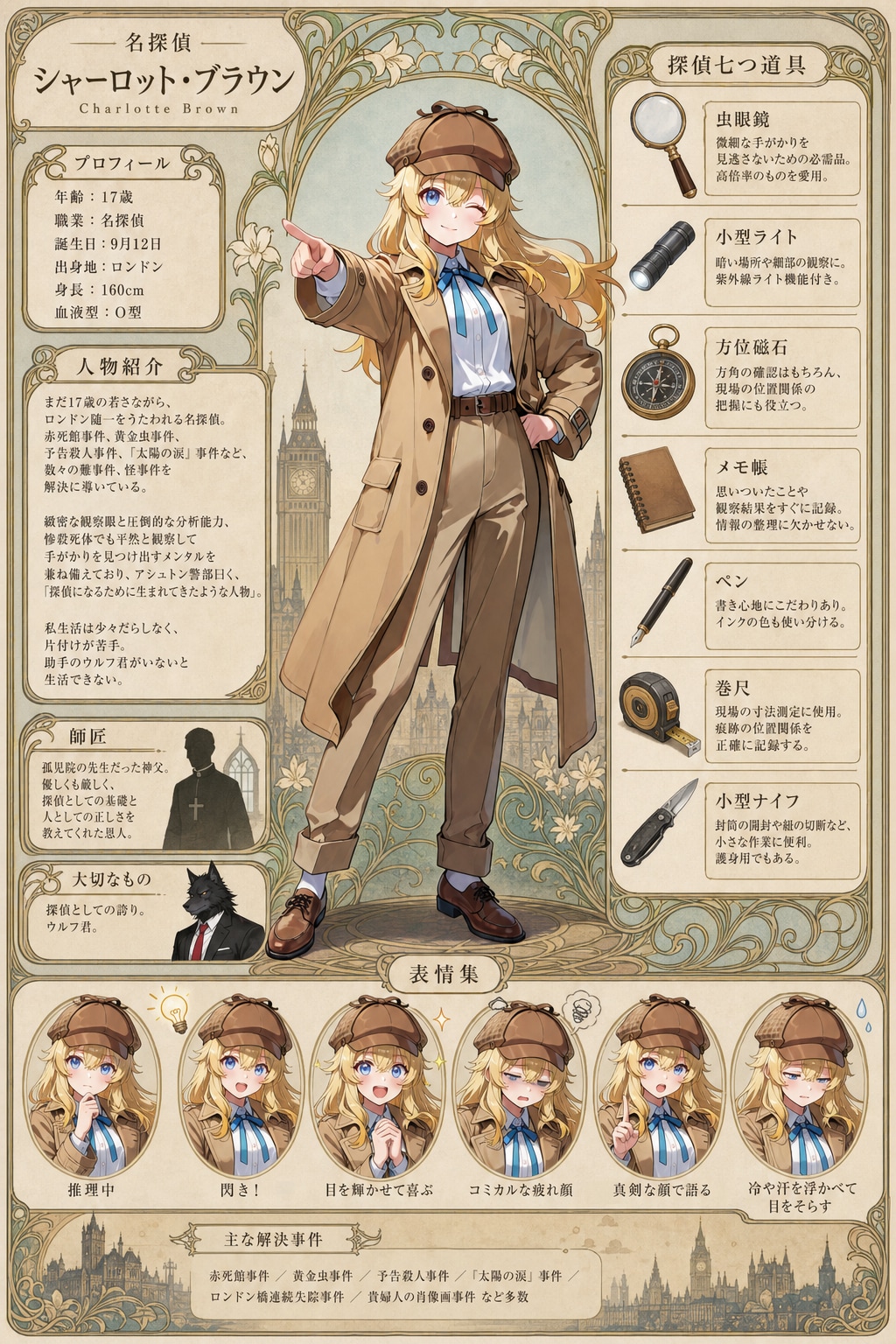 シャーロットとウルフ君のキャラシート