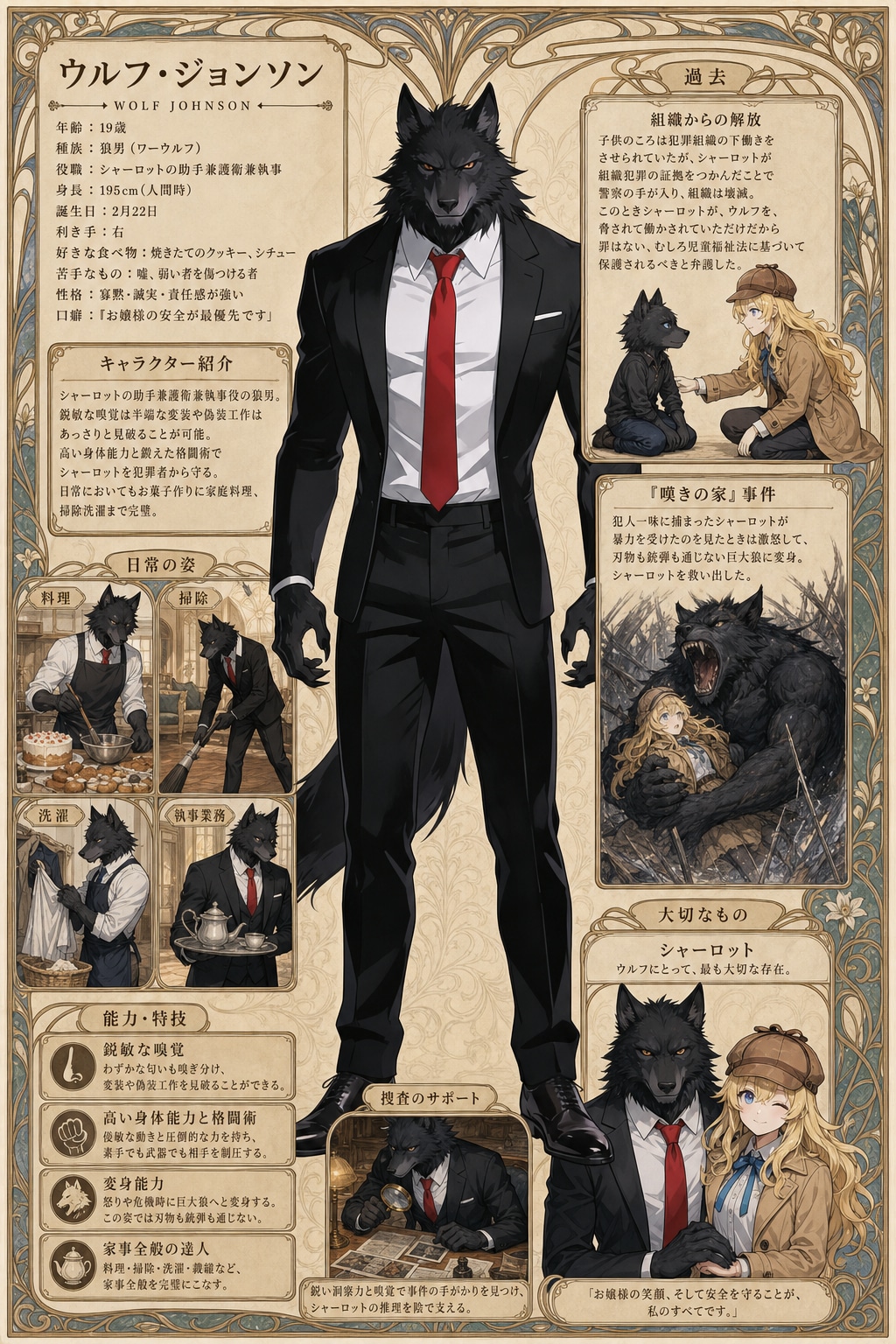 シャーロットとウルフ君のキャラシート