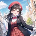 チェック柄＋ベレー帽はお嬢様の法則 3枚目