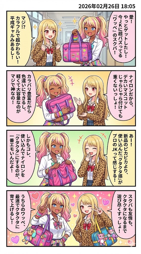 「ワッペ（WORLD PEGASUS）」のスクールバッグ　毎日漫画18時 | の人気AIイラスト・グラビア