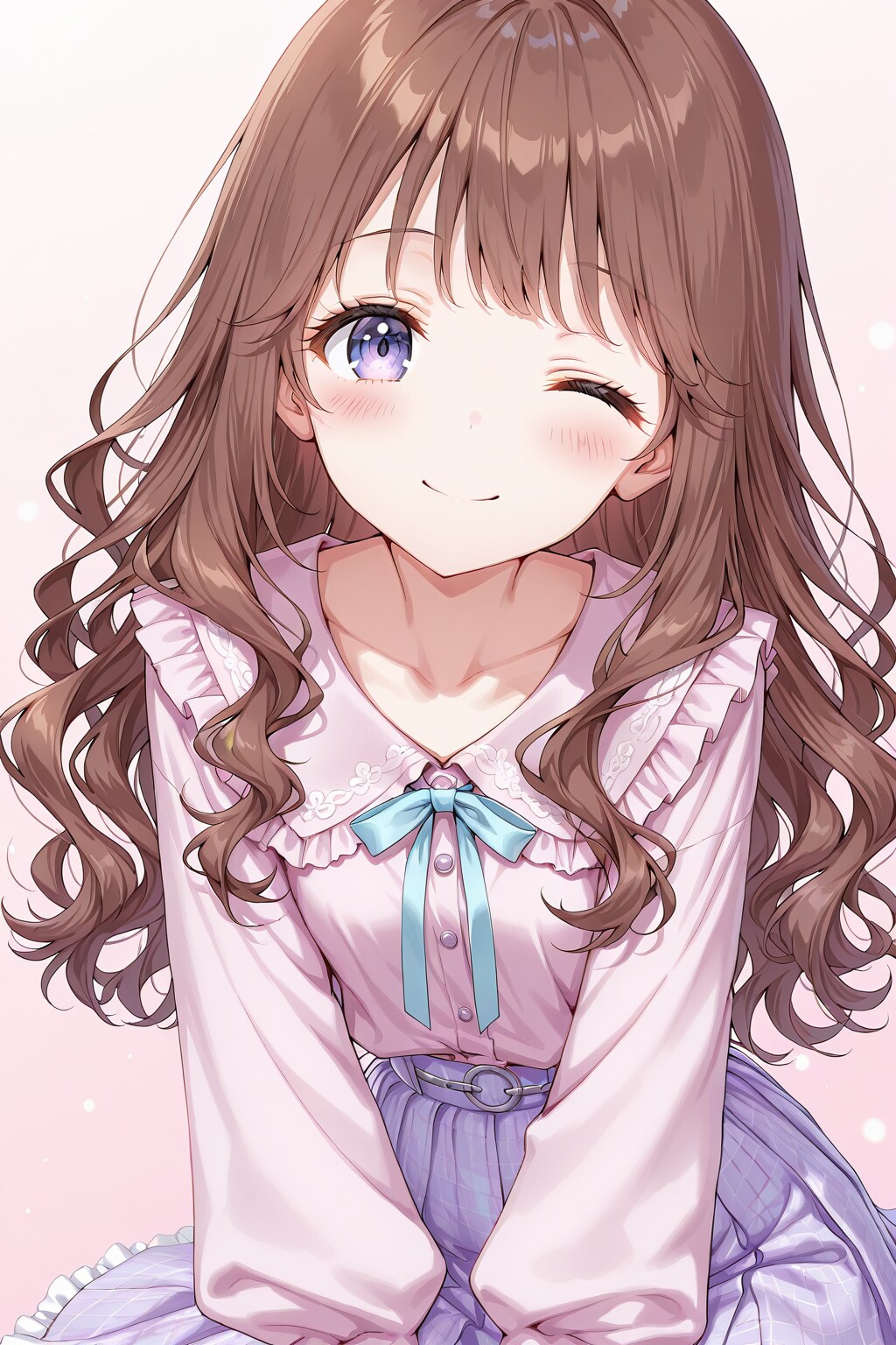 春コーデとウィンク