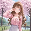 春コーデとウィンク 2枚目