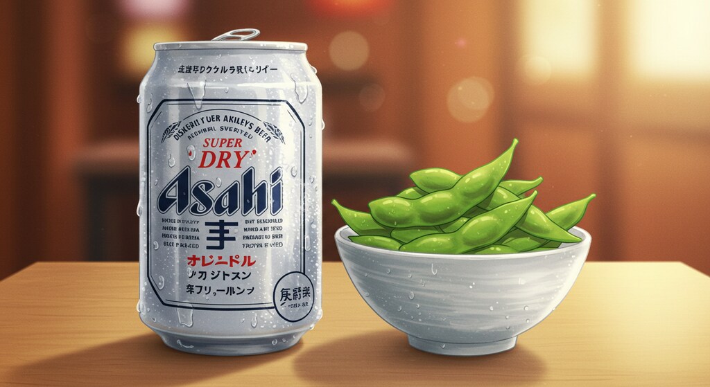 缶ビールと枝豆