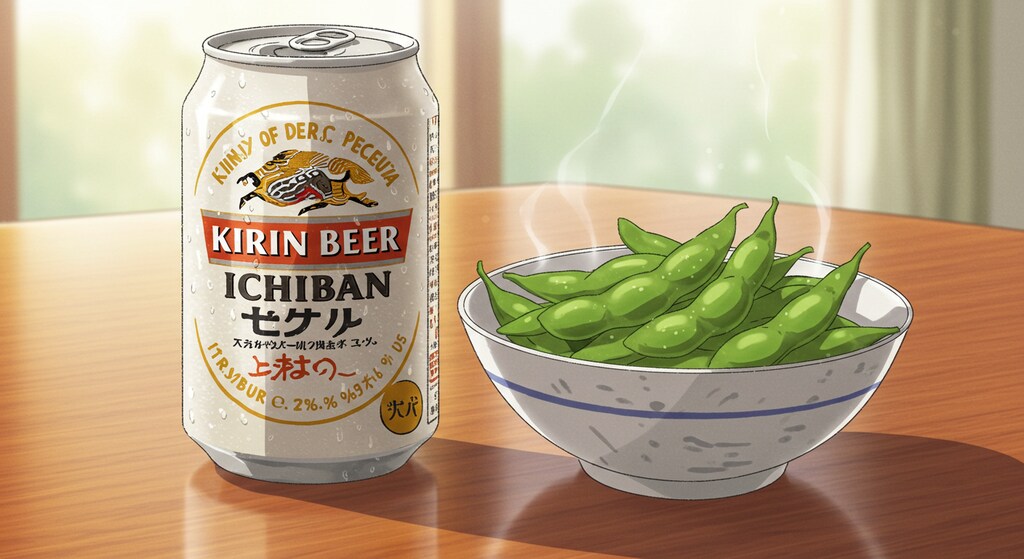 缶ビールと枝豆