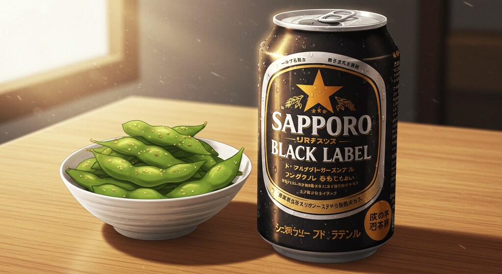 缶ビールと枝豆