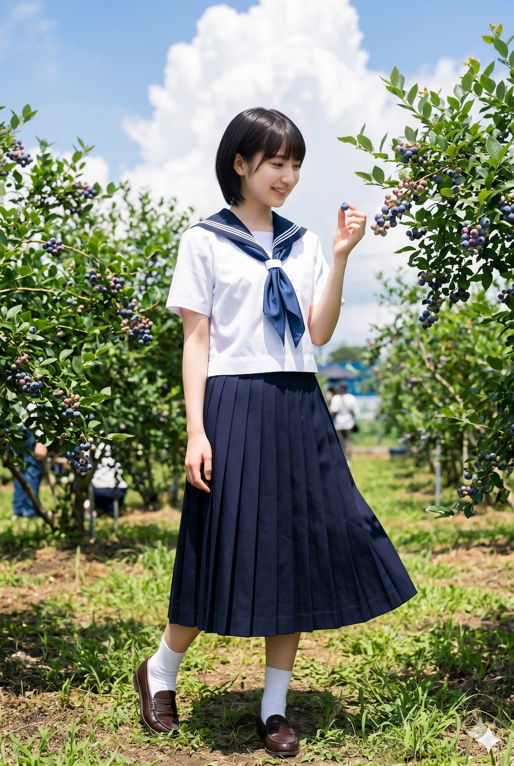 普通の美少女　ブルーベリー狩り