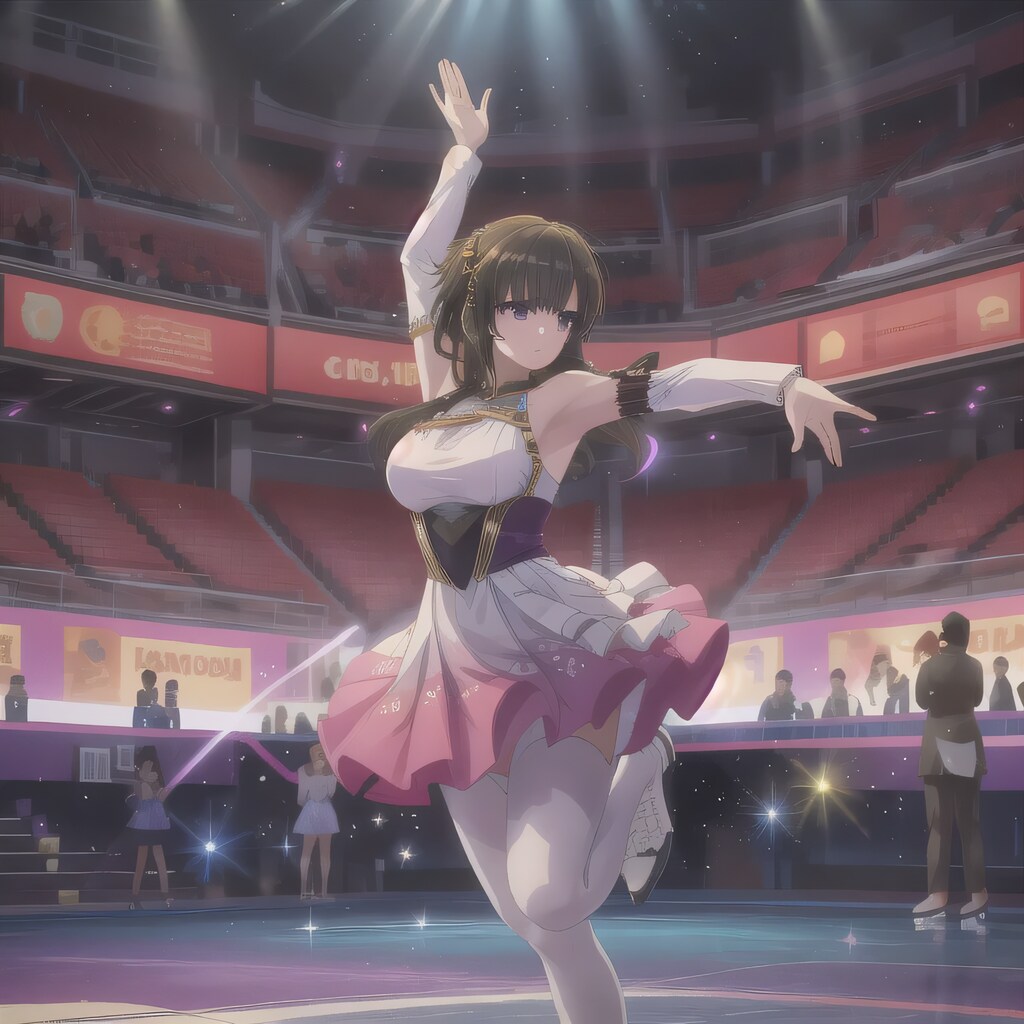 黒髪ロングでアイスショーの少女２