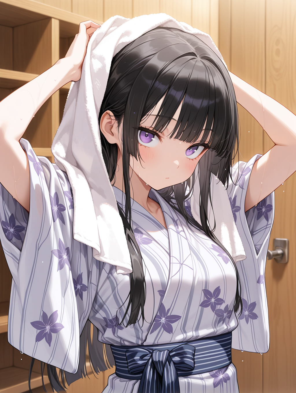 餅家の嬉ひまりちゃん 温泉上がりに髪を乾かしている〇〇ちゃんシリーズ