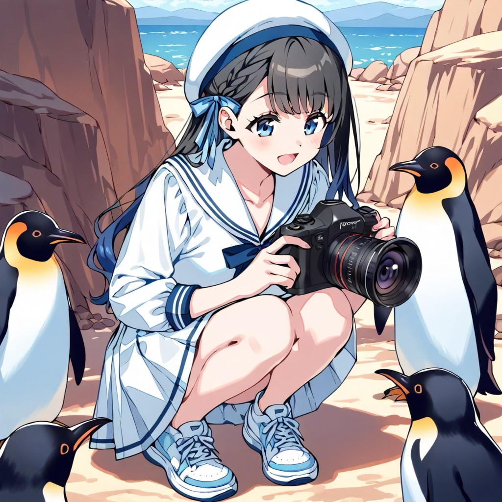 ペンギンと少女 | の人気AIイラスト・グラビア