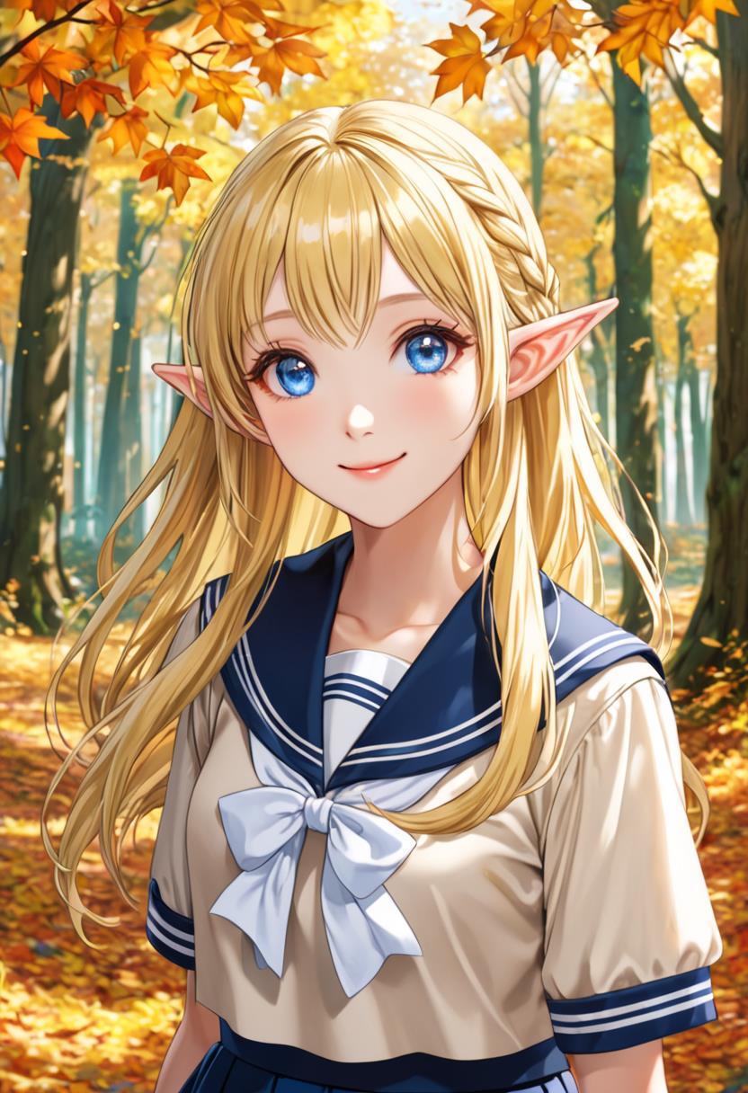 セーラー服のエルフさん | の人気AIイラスト・グラビア