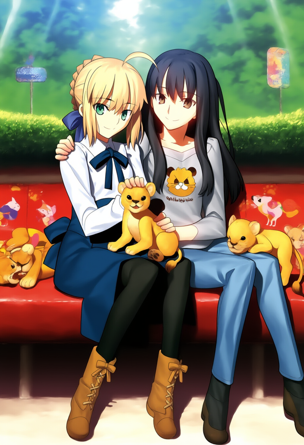 【蔵出夢絵】ライオンさんと記念撮影