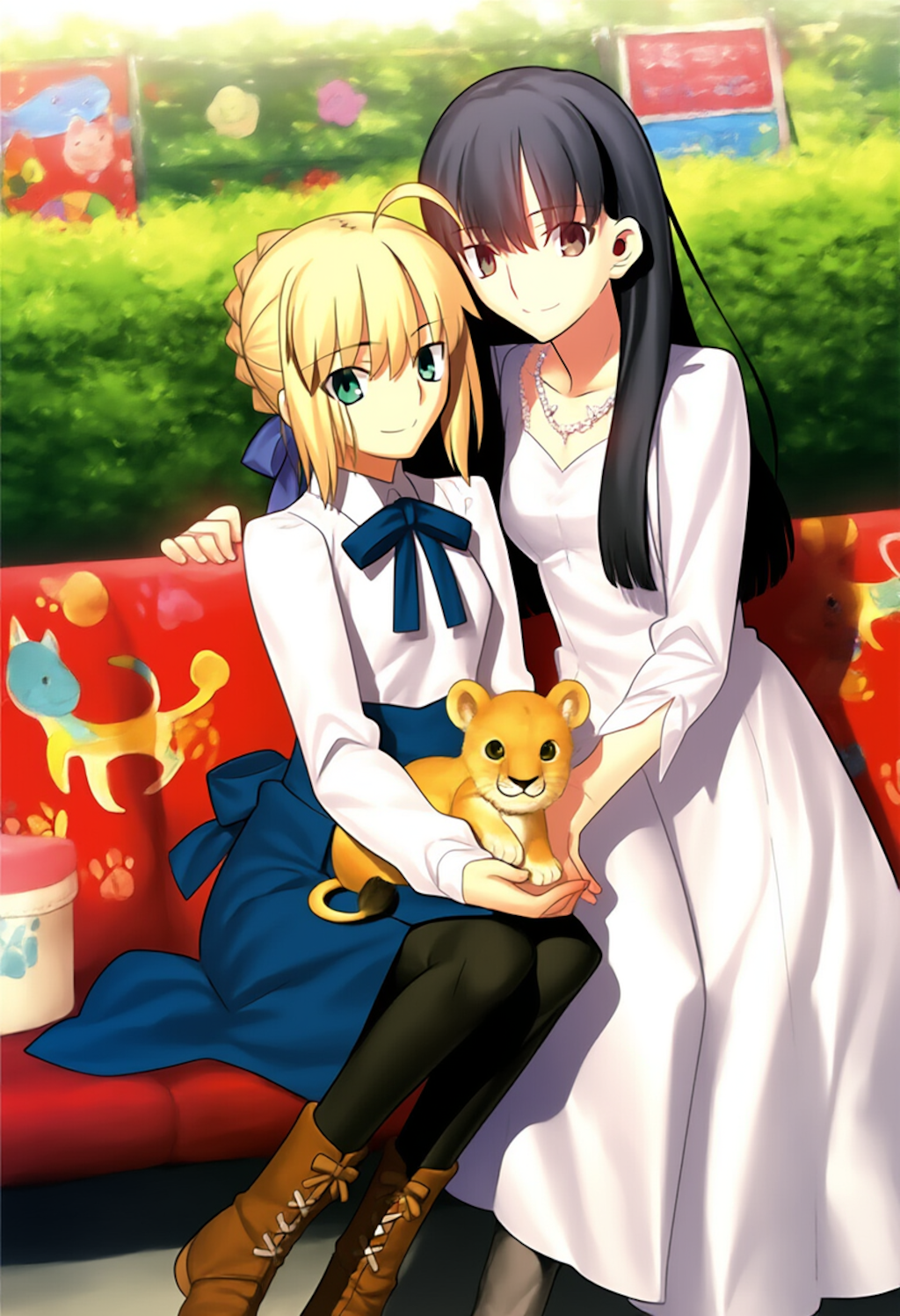 【蔵出夢絵】ライオンさんと記念撮影