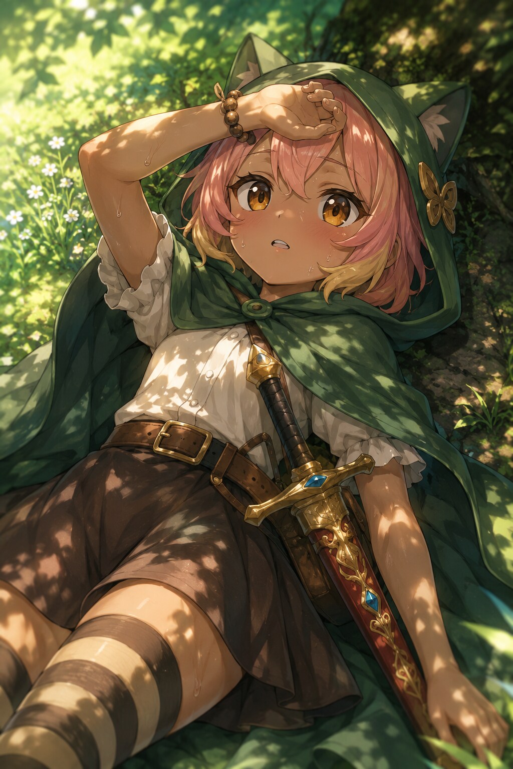 木陰でぐったり