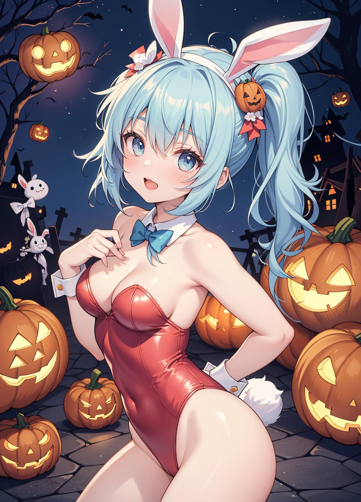 ハロウインとバニーガール