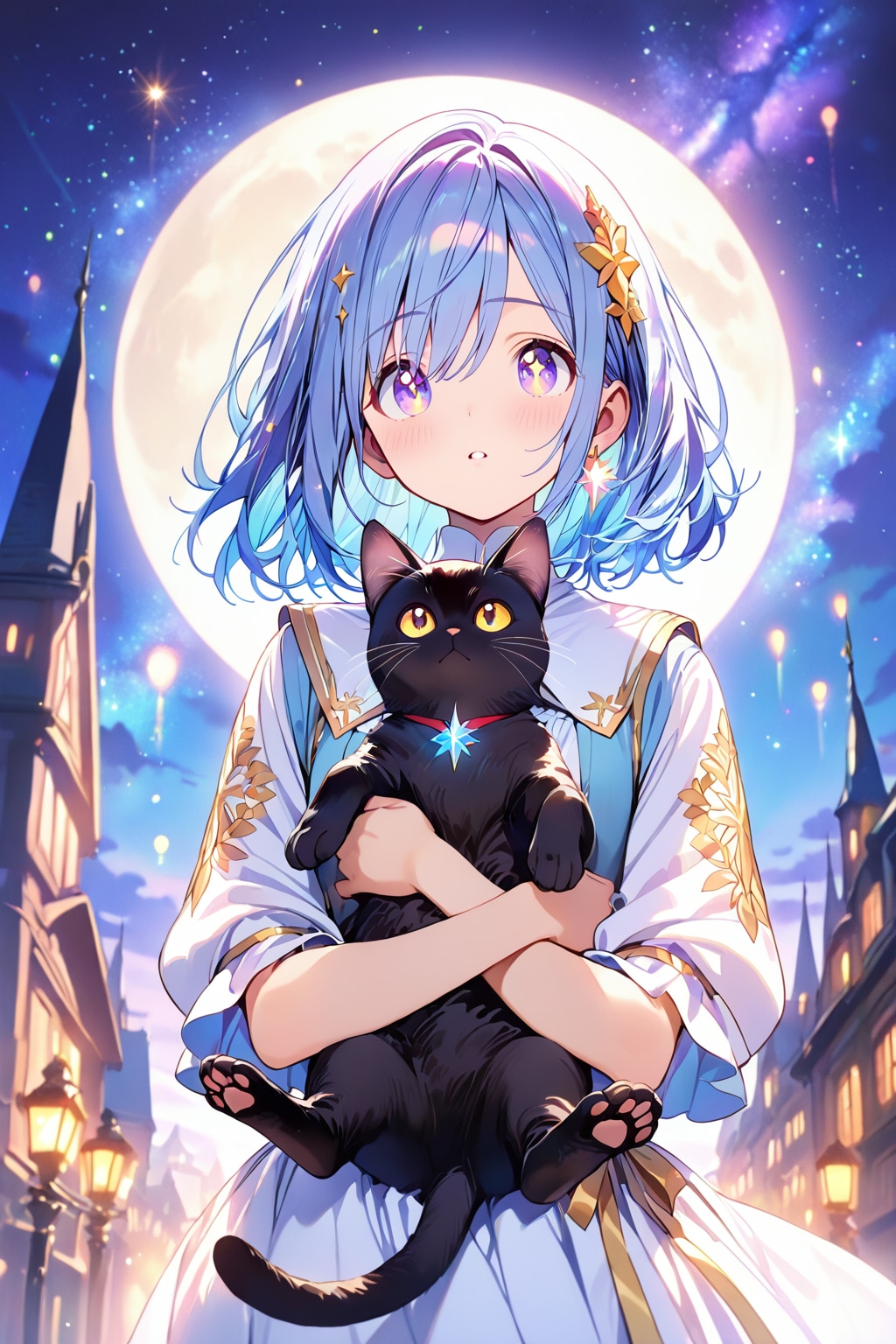 黒猫と星空を見ていた | の人気AIイラスト・グラビア
