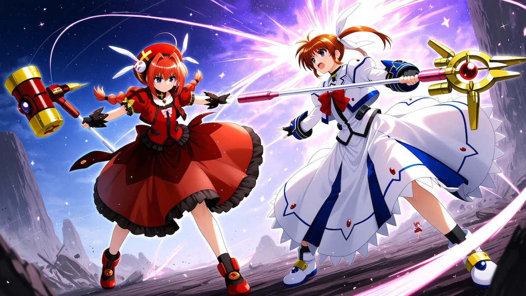 なのはとヴィータ　バトルシーン