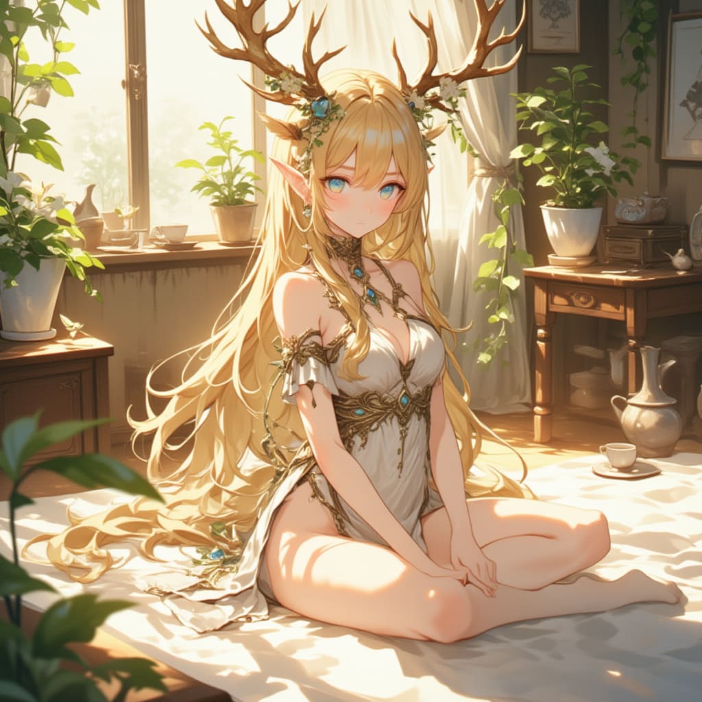 森のバレリーナ ― 優雅に開脚するエルフ