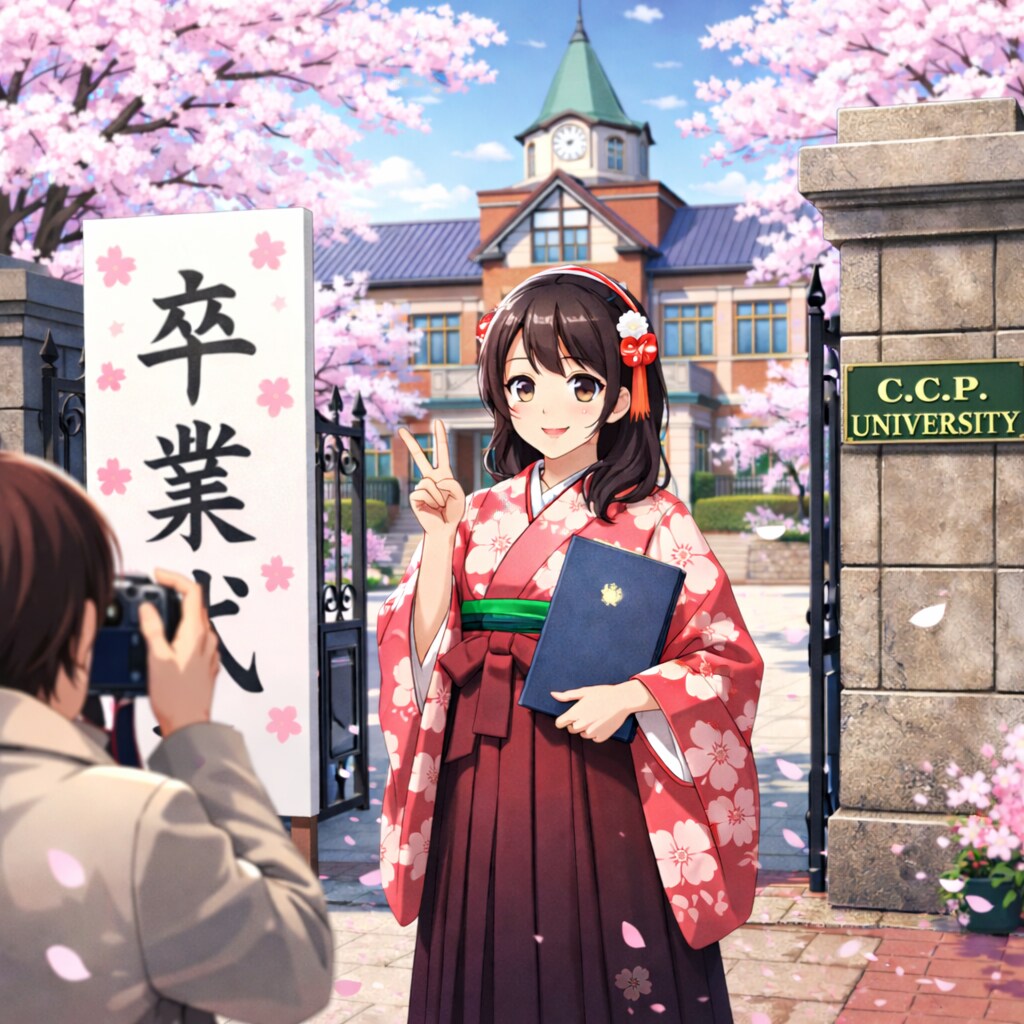 卒業の記念撮影