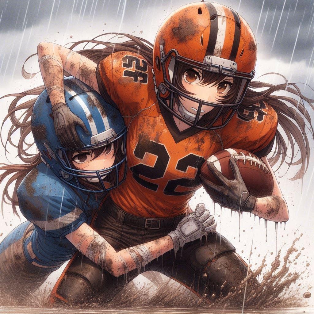 🏈泥まみれの女子アメフト 97