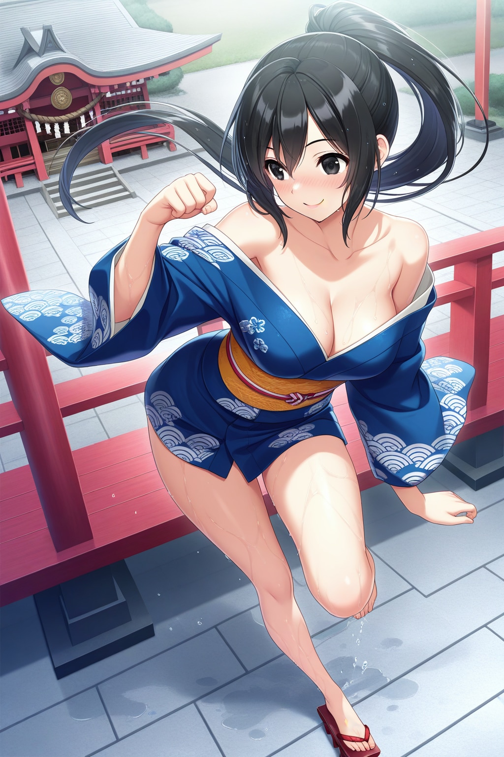 着物姿のセクシーお姉さん♥ in 神社