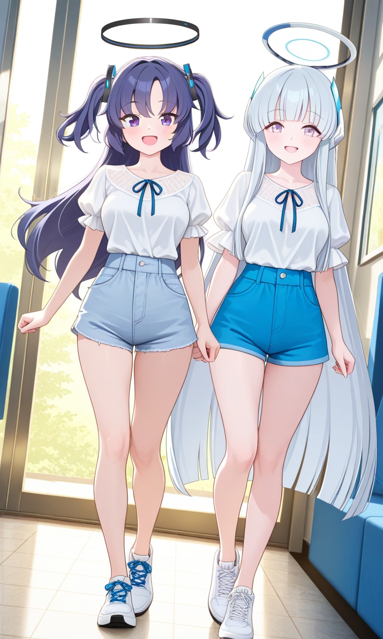 ユウカとノア　夏私服　ショートパンツ4