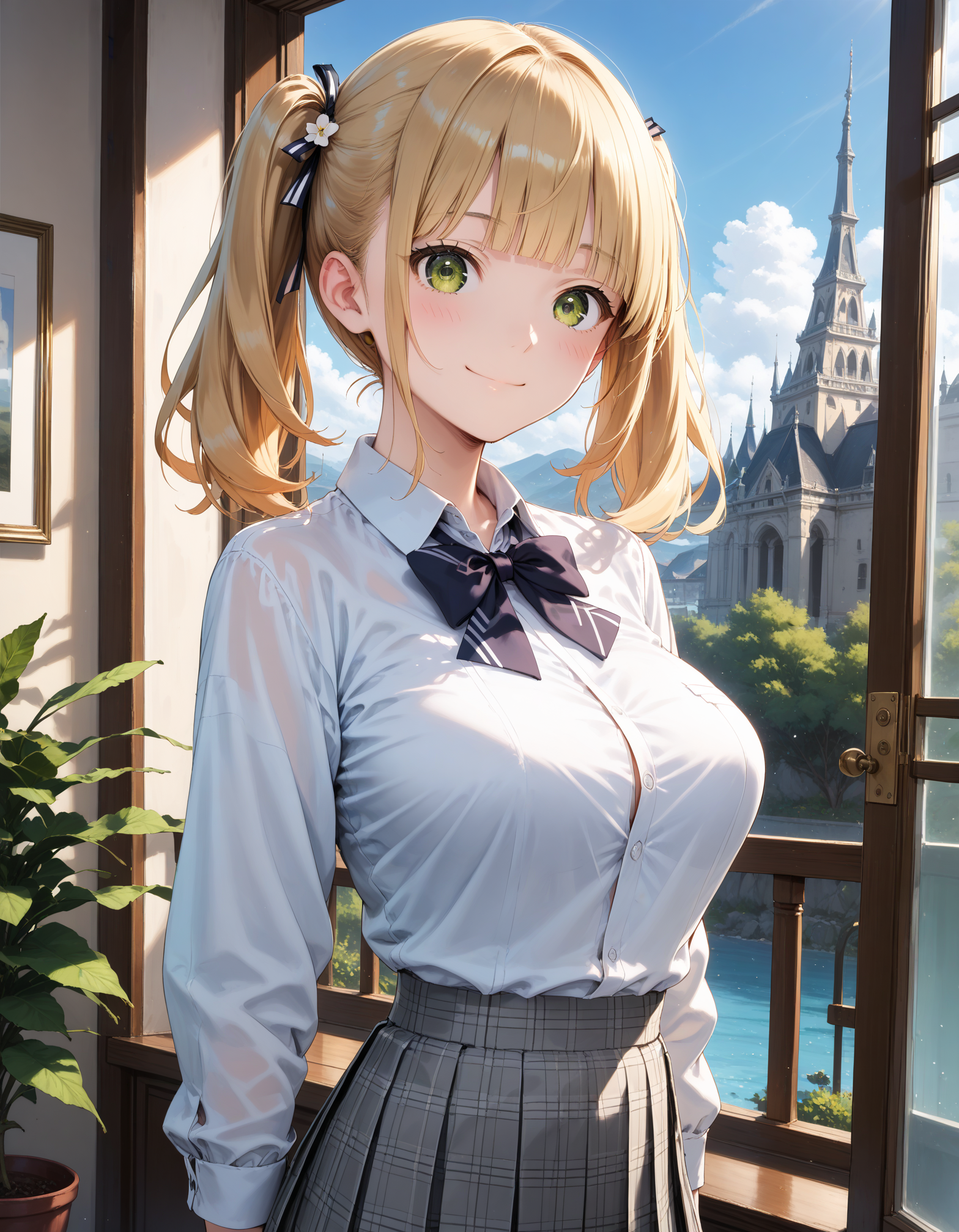 金髪ツインテ JK | の人気AIイラスト・グラビア