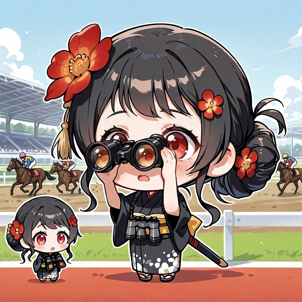 ミニトキヒメ(双眼鏡で競馬を見る) | の人気AIイラスト・グラビア