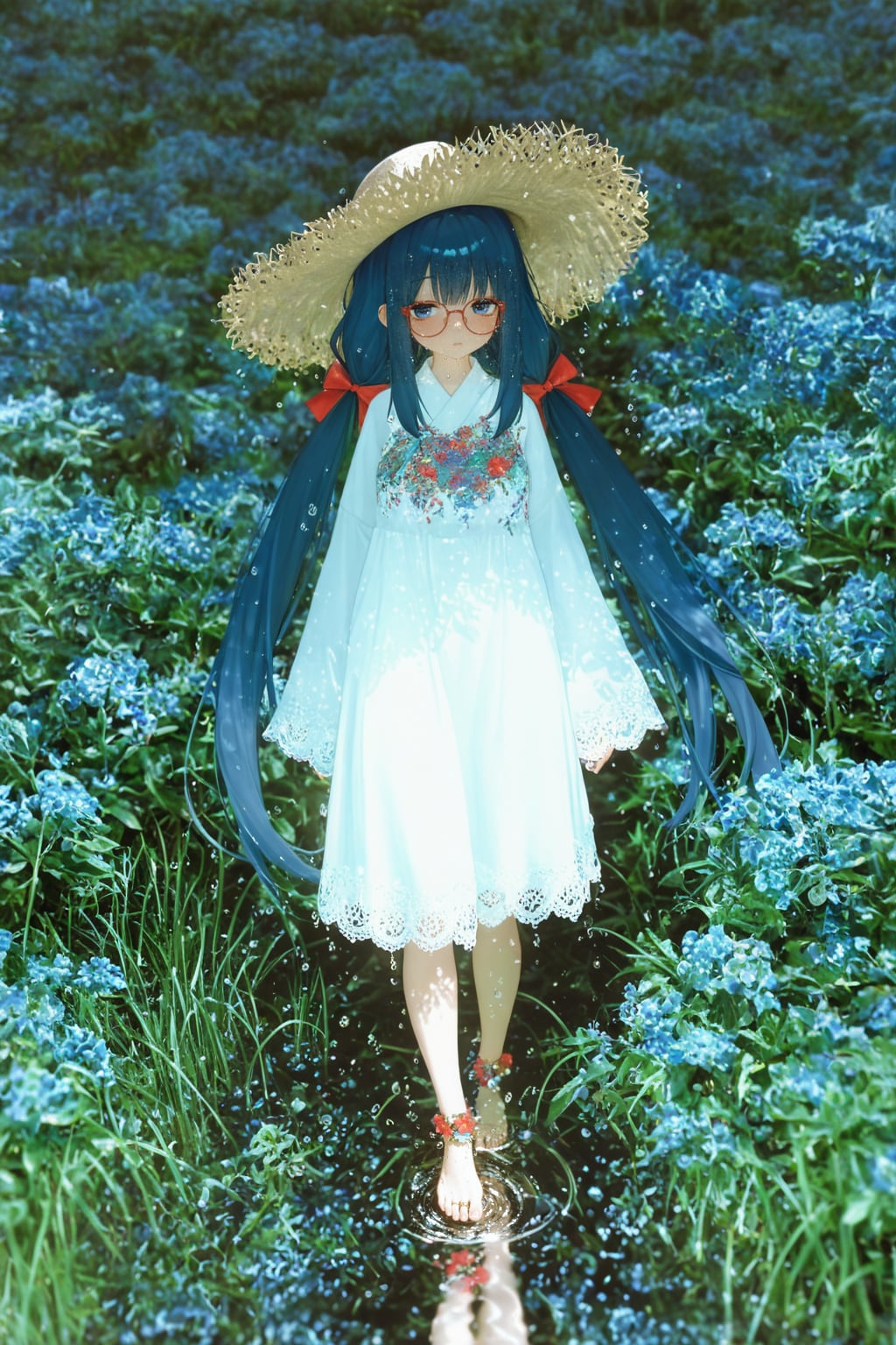 花咲く水辺 | の人気AIイラスト・グラビア