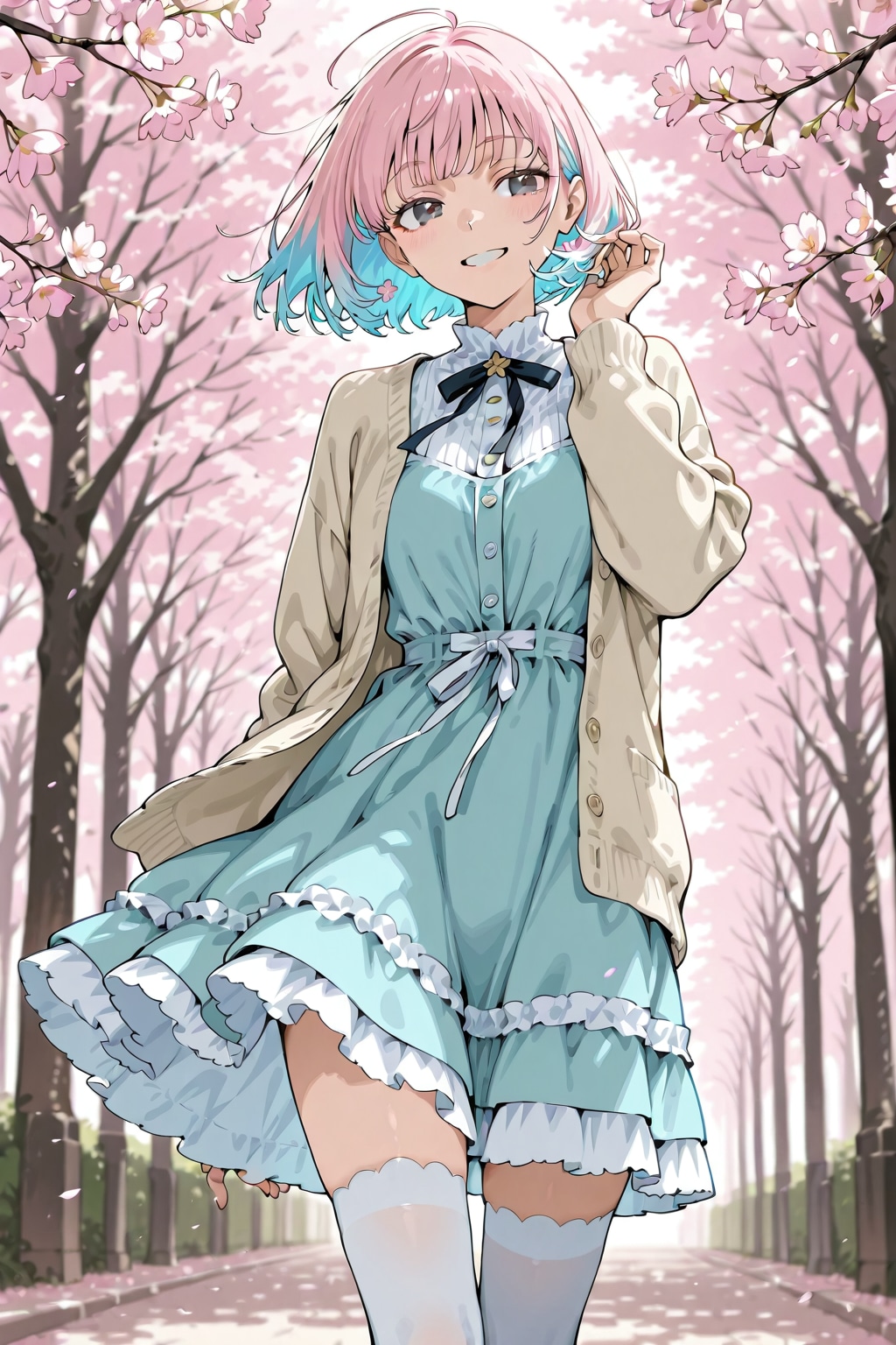 【習作】春コーディネートファッションの女の子　その１