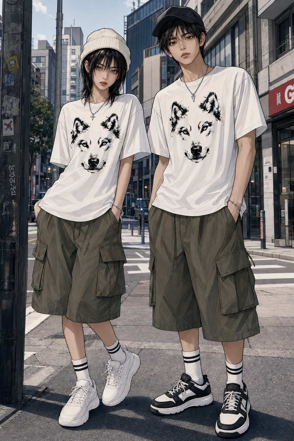 狼Tシャツを２人に着せてみた🐺（ウルフ、とぅりお）