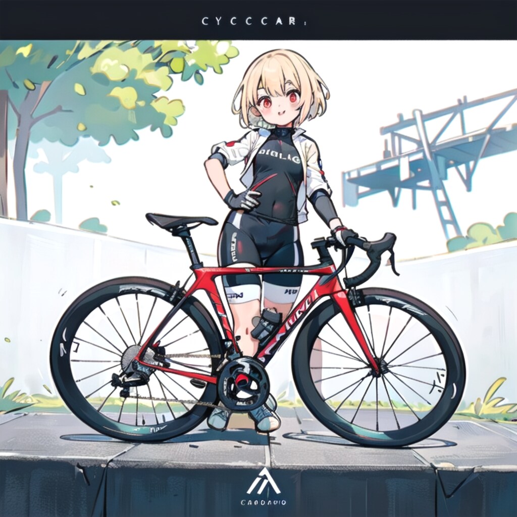 自転車ガールｗithロードバイク