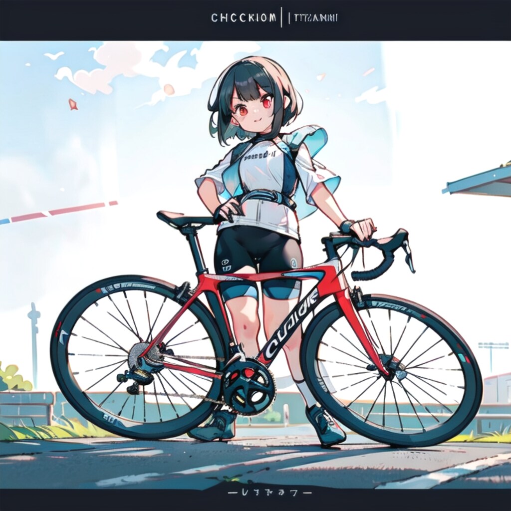 自転車ガールｗithロードバイク
