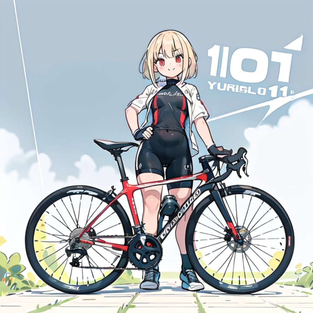 自転車ガールｗithロードバイク