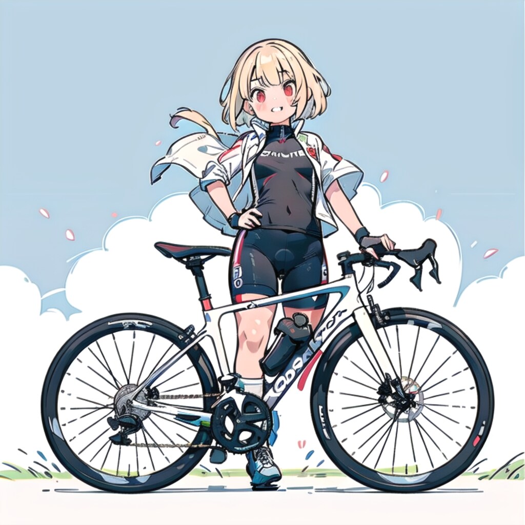自転車ガールｗithロードバイク