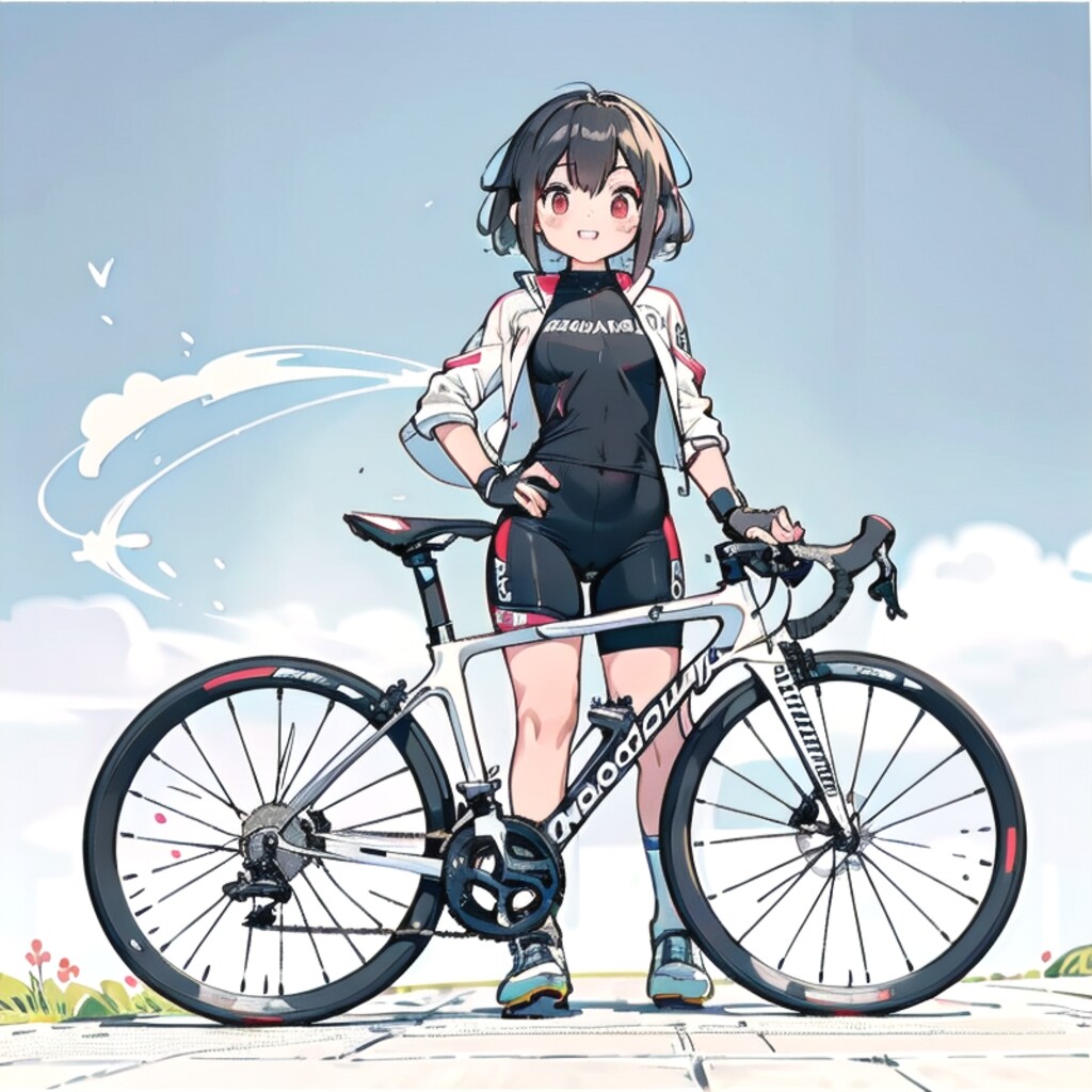 自転車ガールｗithロードバイク