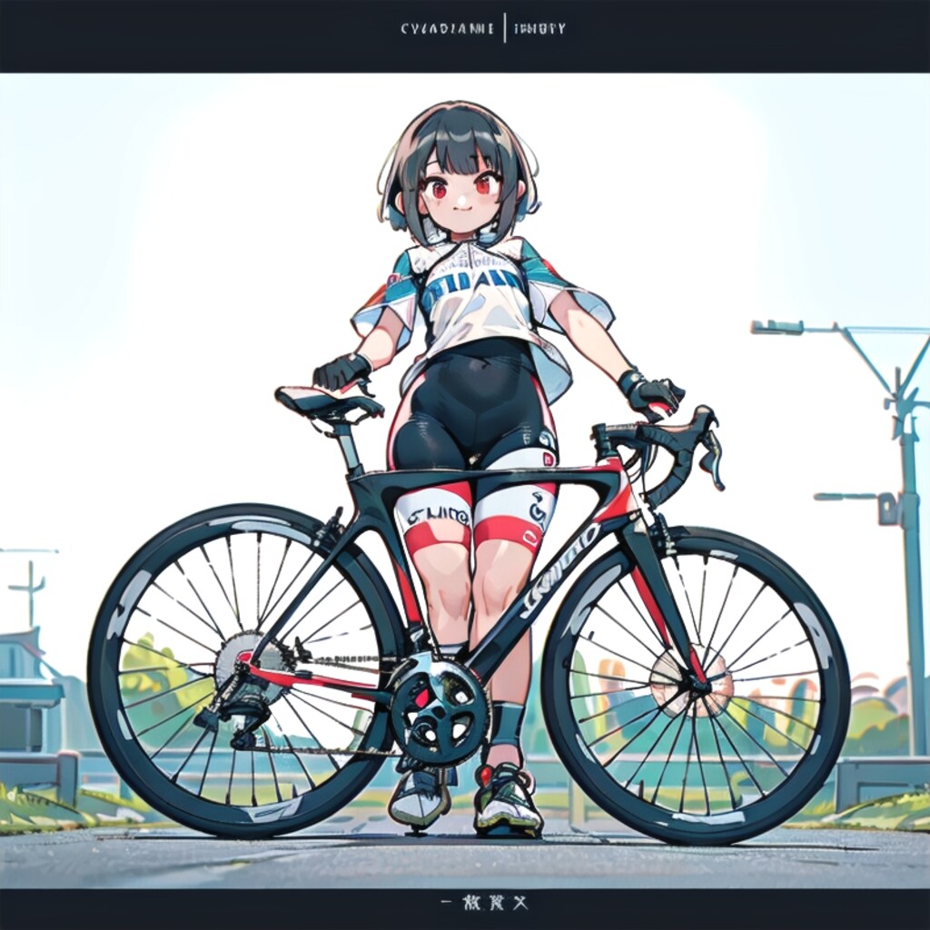 自転車ガールｗithロードバイク
