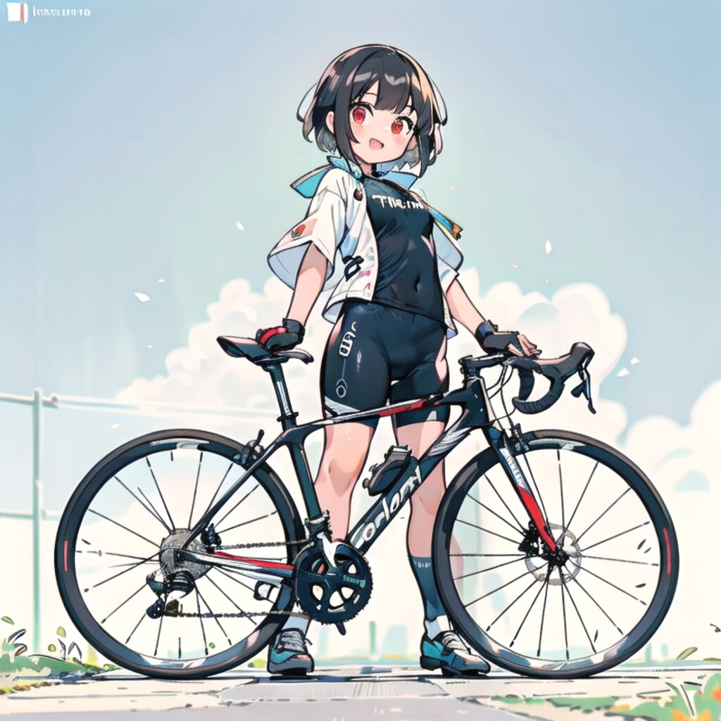 自転車ガールｗithロードバイク