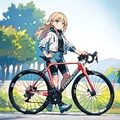 自転車ガールｗithロードバイク 6枚目