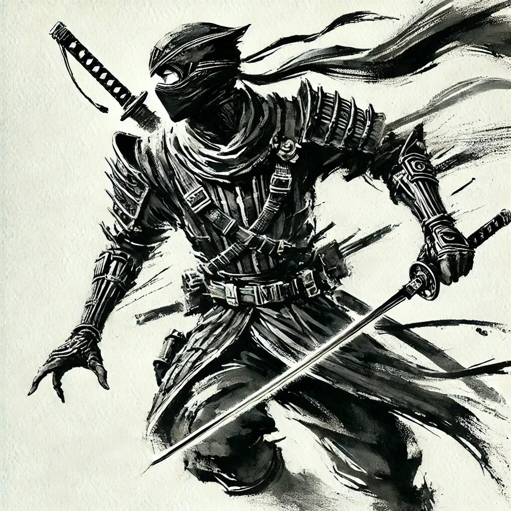 水墨画、近代的忍者？ | の人気AIイラスト・グラビア
