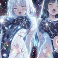 （消滅シーン中割り付き）白髪＆黒髪の悪のハイレグ美少女コンビ！必殺技で同時消滅💦 10枚目