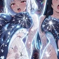 （消滅シーン中割り付き）白髪＆黒髪の悪のハイレグ美少女コンビ！必殺技で同時消滅💦 9枚目
