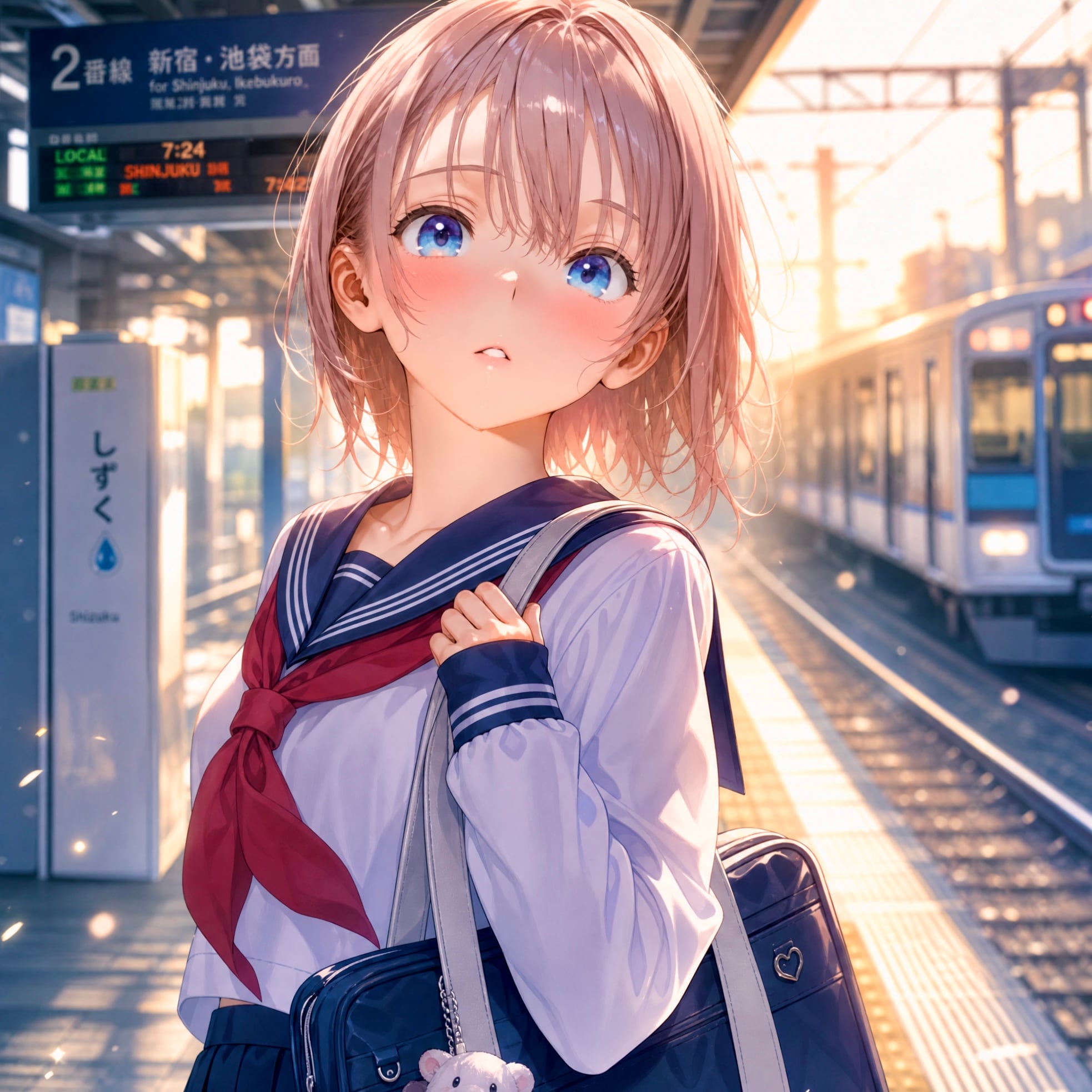 早朝の駅