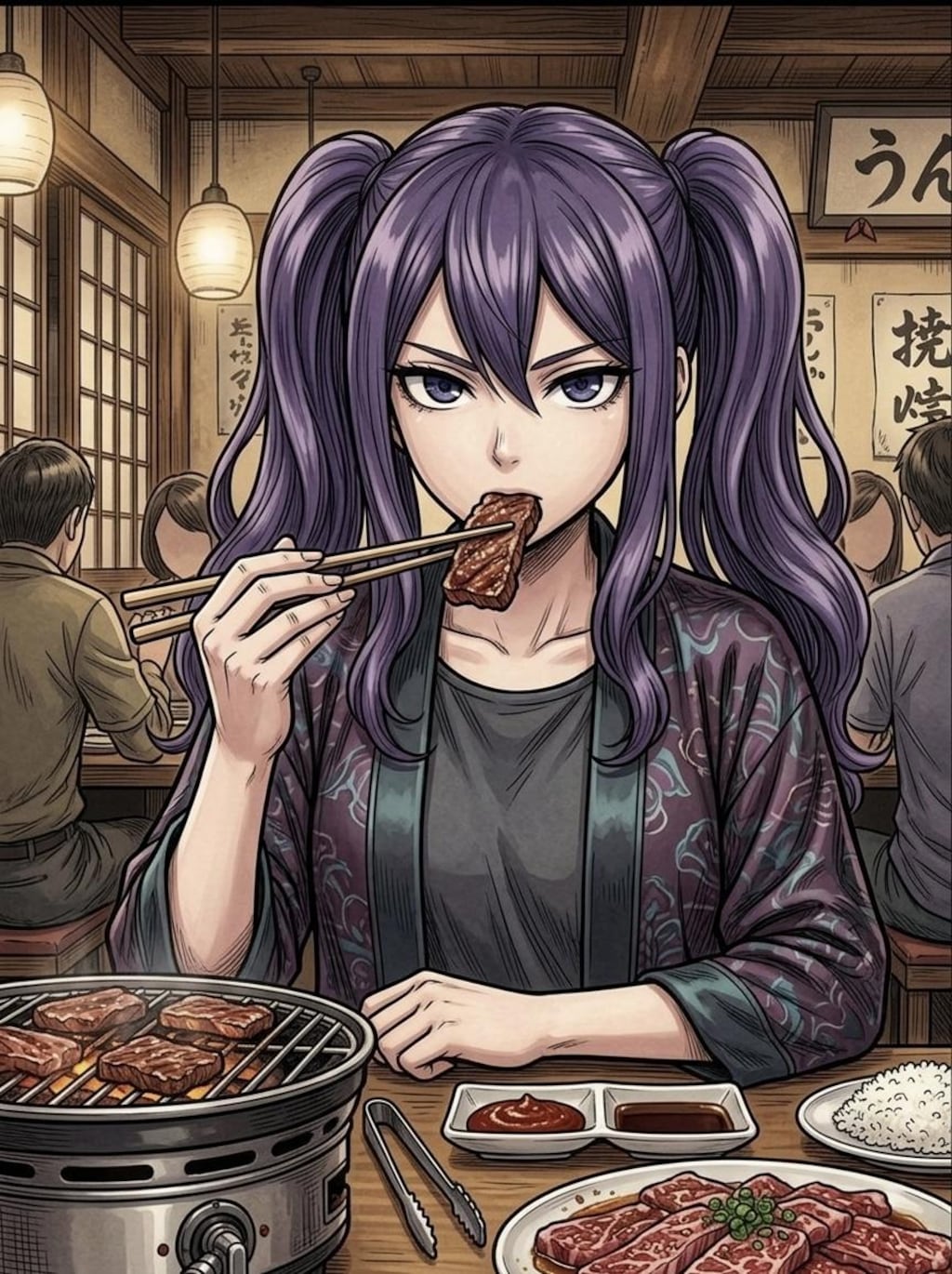 【休暇】焼肉を楽しむヒーローたち