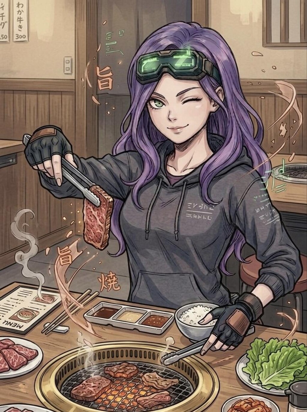 【休暇】焼肉を楽しむヒーローたち
