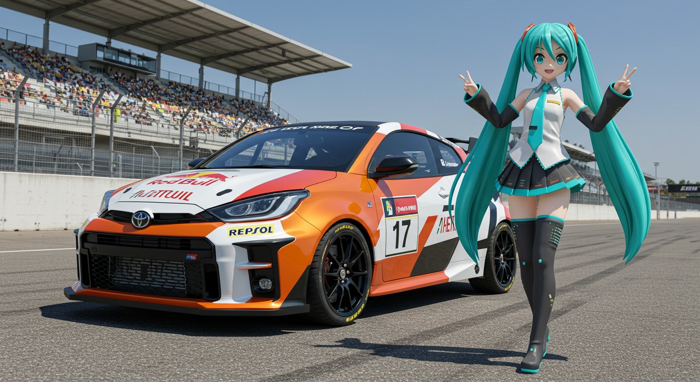 初音ミクとレプソルレッドブルGRヤリスレーシングカー | の人気AIイラスト・グラビア